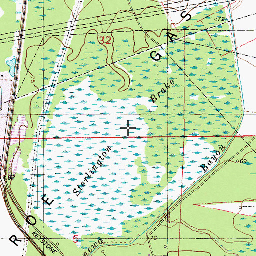 Topographic Map of Sterlington Brake, LA