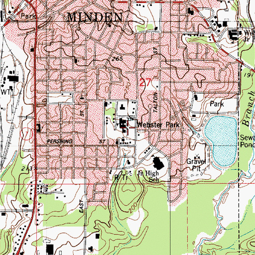 Topographic Map of Webster Park, LA