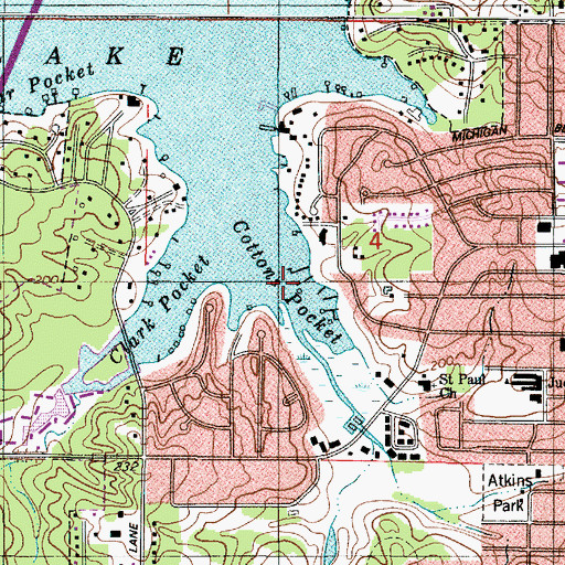 Topographic Map of Cottons Pocket, LA