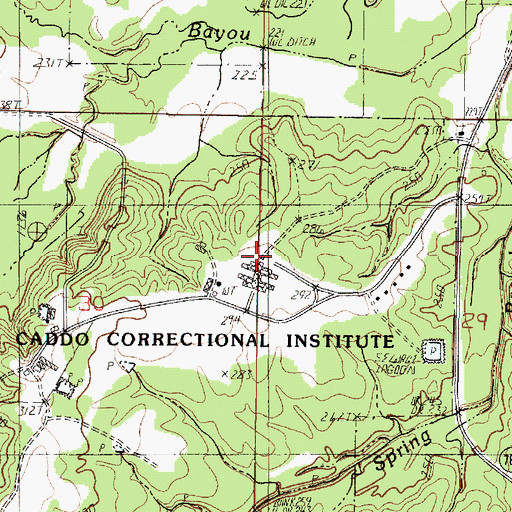 Topographic Map of Forcht - Wade Correctional Center, LA