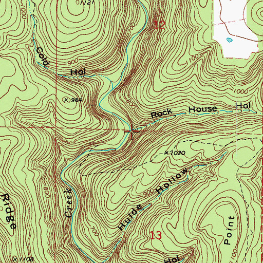 Topographic Map of Rock House Hollow, AR