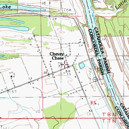 Topographic Map of Chevey Chase, LA