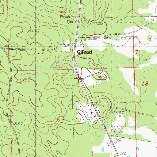 Topographic Map of Gilead, LA