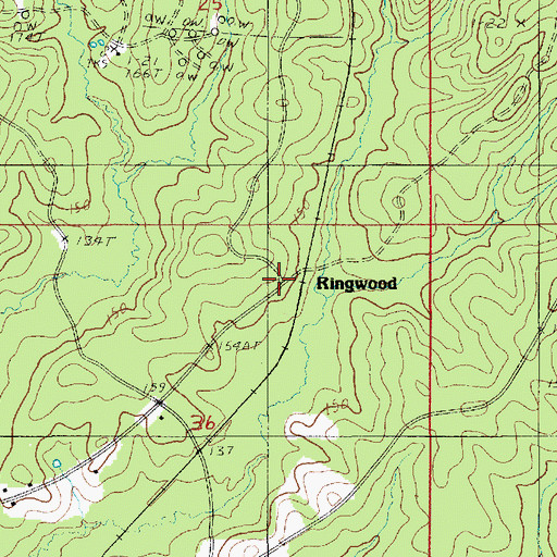 Topographic Map of Ringwood, LA