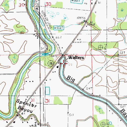 Topographic Map of Walters, LA