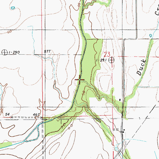 Topographic Map of Duck Creek, LA