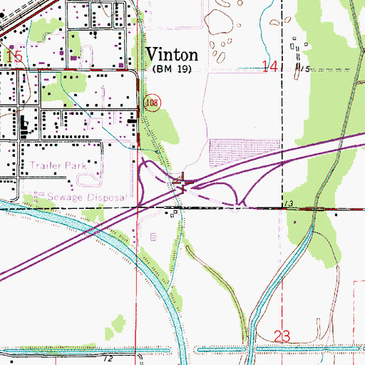 Topographic Map of Interchange 8, LA