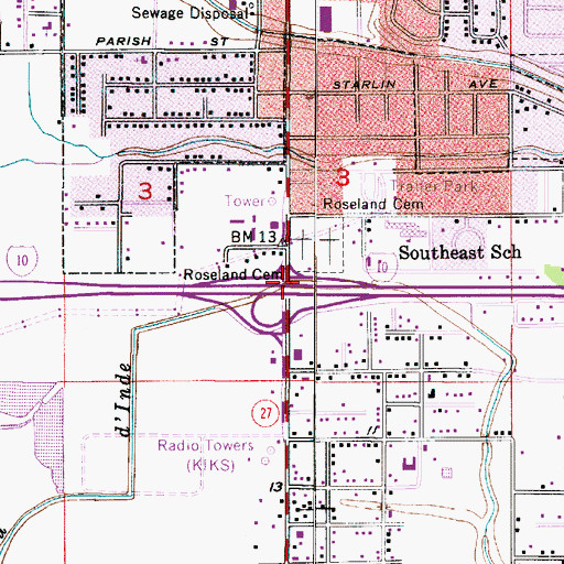 Topographic Map of Interchange 20, LA