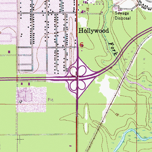Topographic Map of Interchange 23, LA