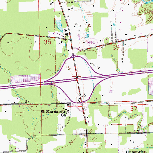 Topographic Map of Interchange 32, LA