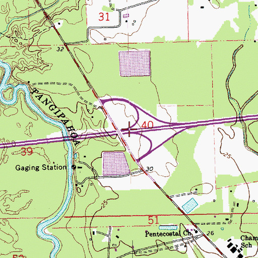 Topographic Map of Interchange 47, LA