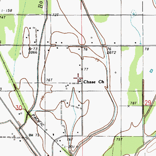 Topographic Map of Chase Church, LA