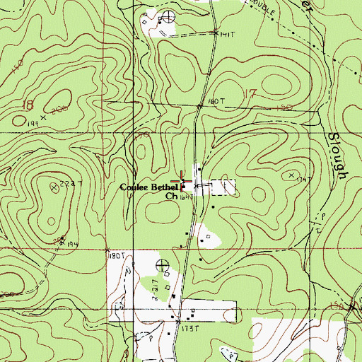 Topographic Map of Coulee Bethel Church, LA