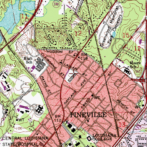 Topographic Map of Louisiana Institute of Voctional Education, LA