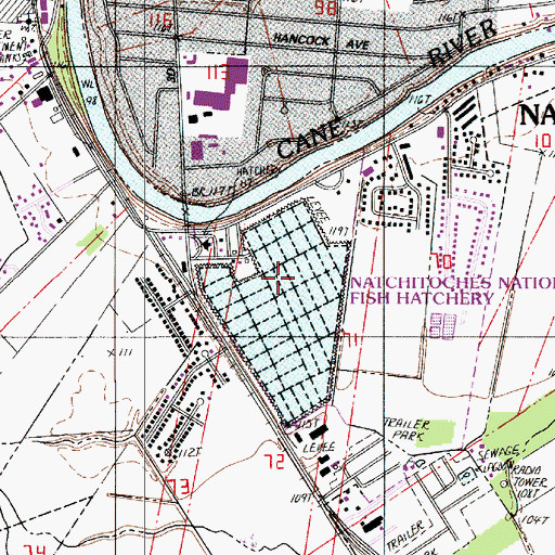 Topographic Map of Natchitoches National Fish Hatchery, LA