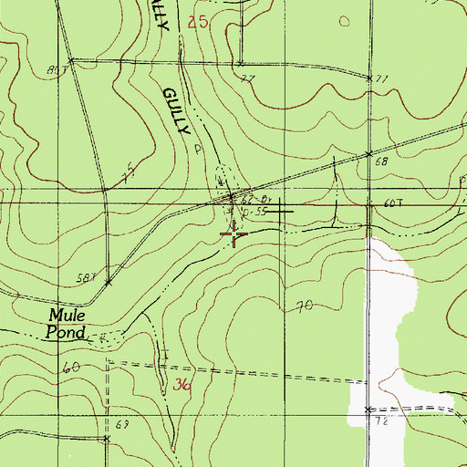 Topographic Map of Sally Gully, LA