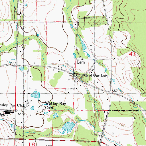 Topographic Map of Church of Our Lord, LA