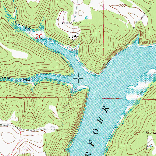 Topographic Map of Rose Hollow, AR