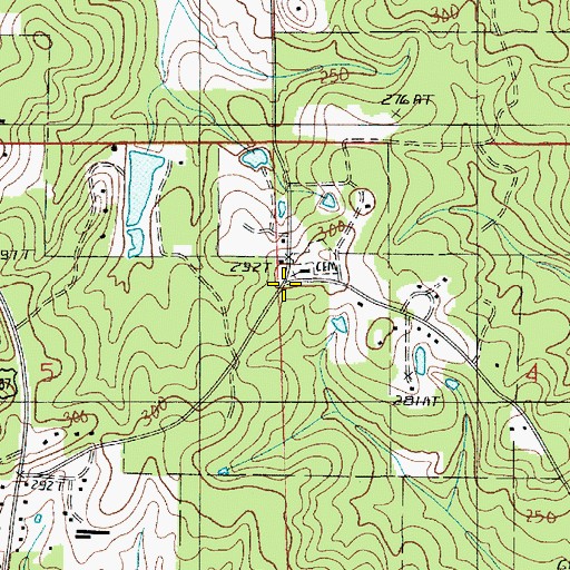 Topographic Map of Antioch, LA
