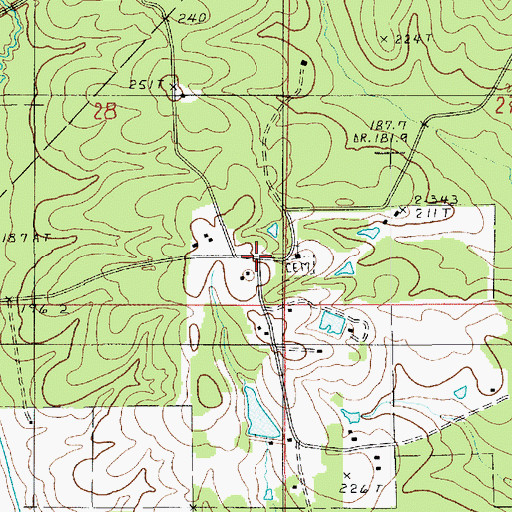 Topographic Map of Siloam Springs, LA