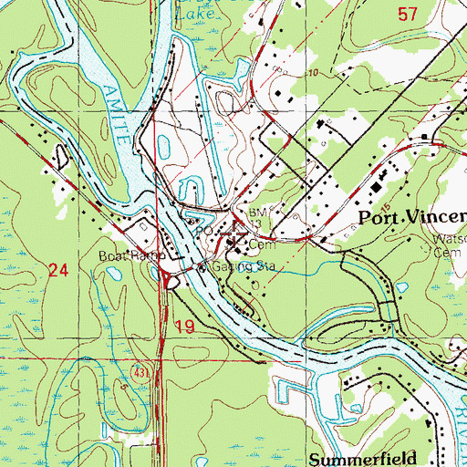 Topographic Map of Saint William Catholic Cemetery, LA