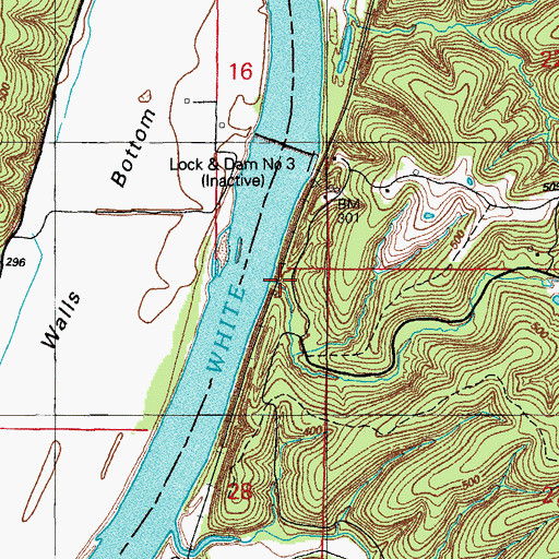 Topographic Map of Rowlett Hollow, AR