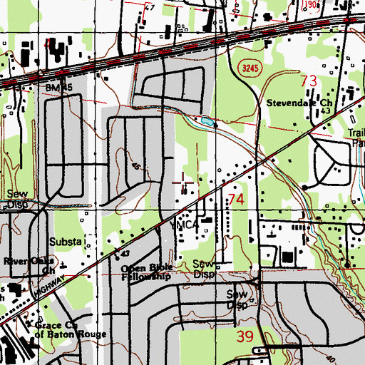 Topographic Map of Francis Asbury United Methodist Church, LA