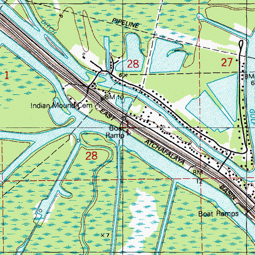 Topographic Map of Bayou Sorrel Boat Landing, LA
