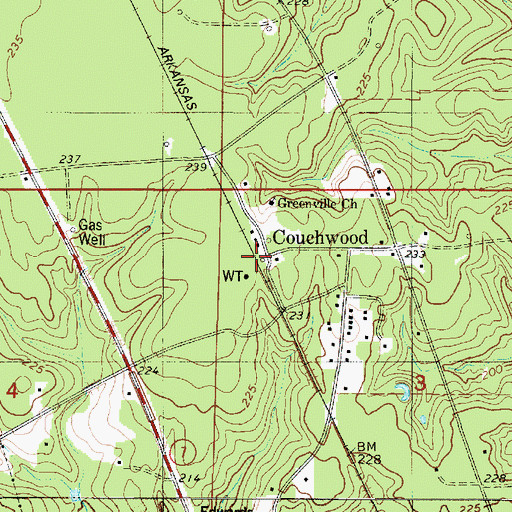 Topographic Map of Couchwood, LA