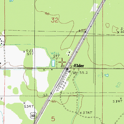 Topographic Map of Elder, LA