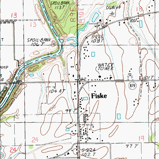 Topographic Map of Fiske, LA