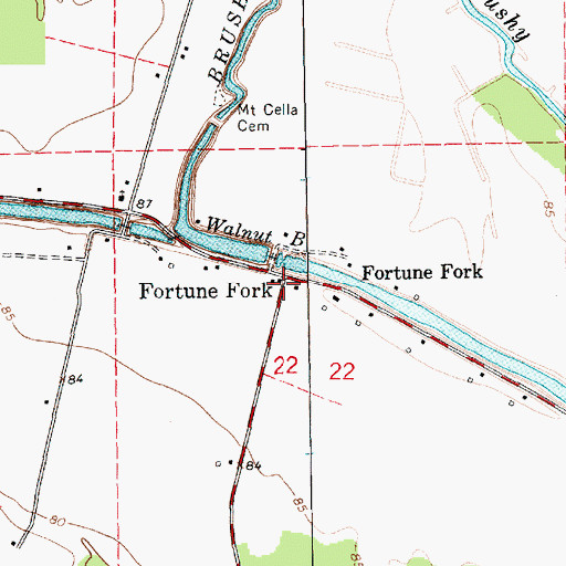 Topographic Map of Fortune Fork, LA