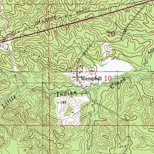 Topographic Map of Hemphill, LA