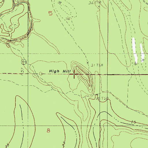 Topographic Map of High Hill, LA