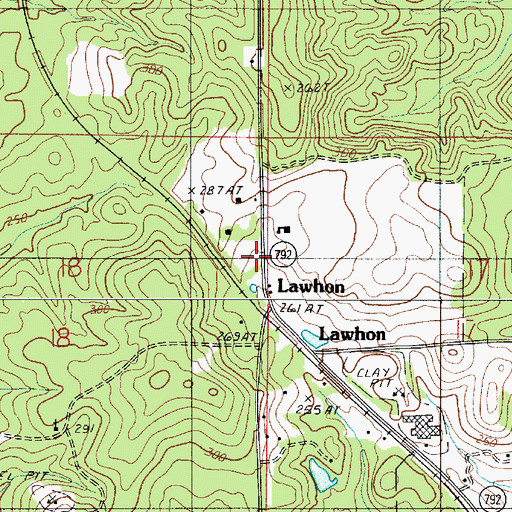 Topographic Map of Lawhon, LA