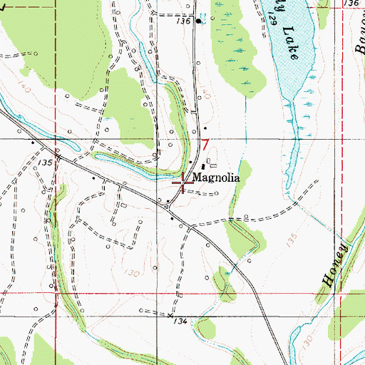 Topographic Map of Magnolia, LA