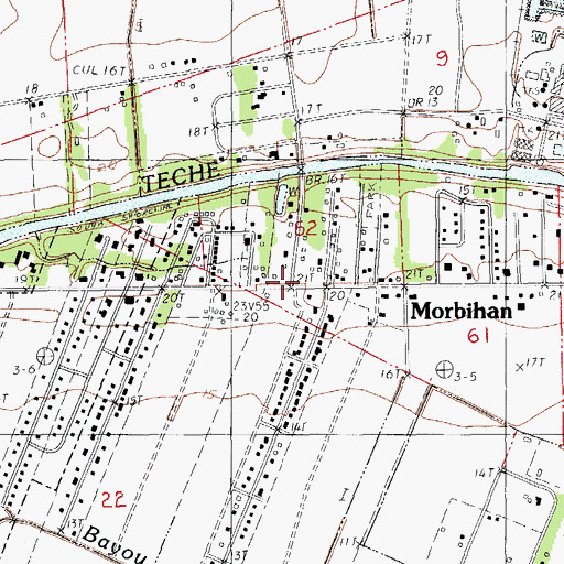 Topographic Map of Morbihan, LA