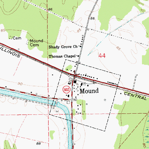 Topographic Map of Mound, LA
