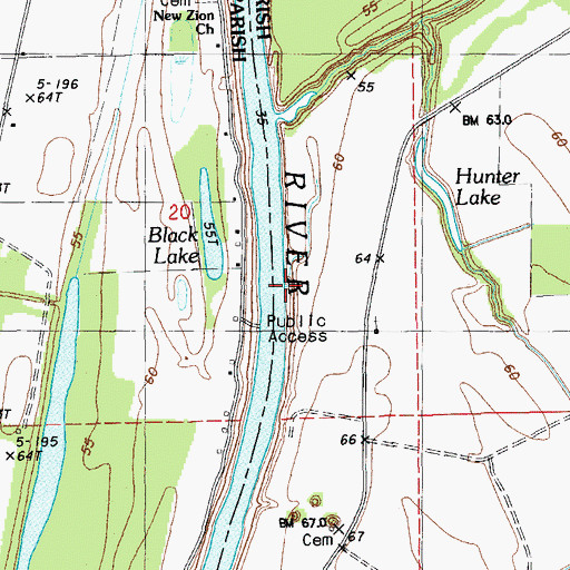 Topographic Map of Oak Dale Landing, LA