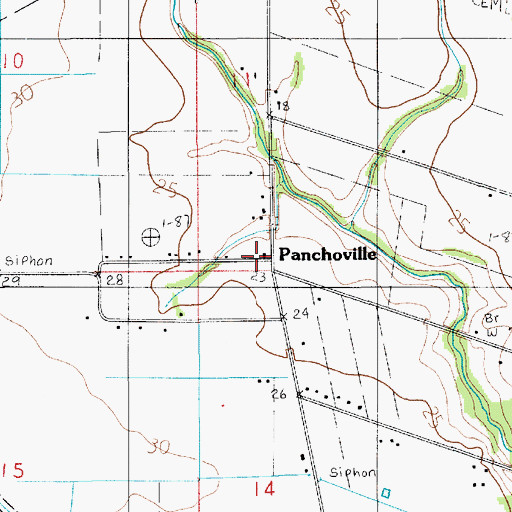 Topographic Map of Panchoville, LA
