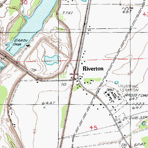 Topographic Map of Riverton, LA