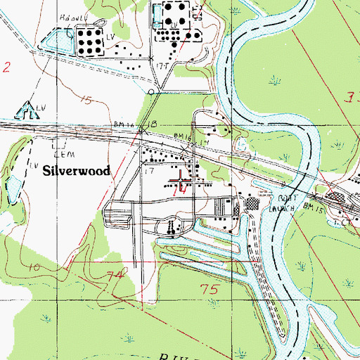 Topographic Map of Silverwood, LA