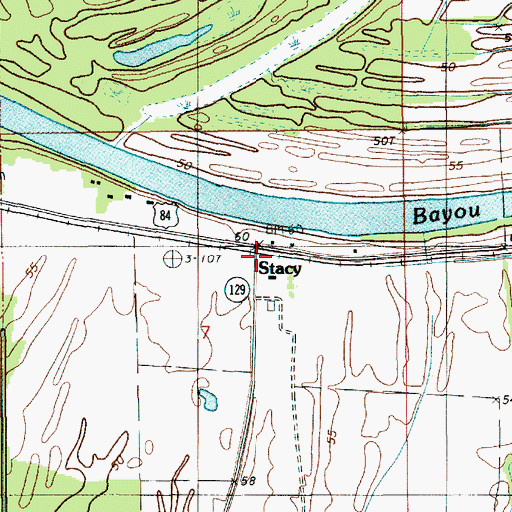 Topographic Map of Stacy, LA