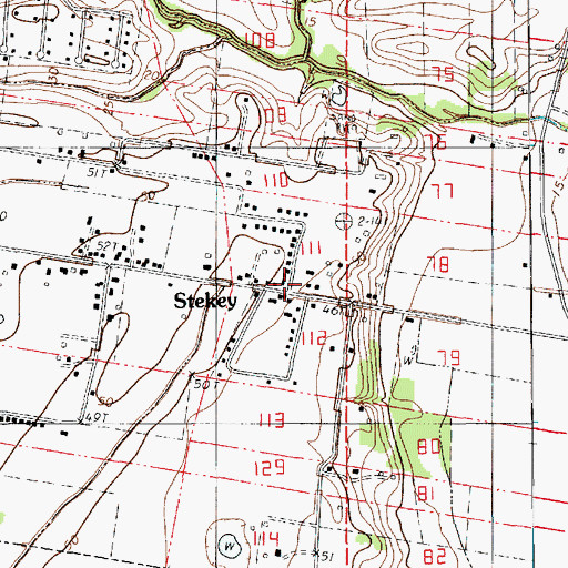 Topographic Map of Stekey, LA