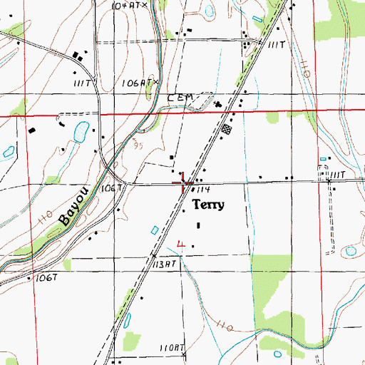 Topographic Map of Terry, LA