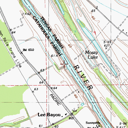 Topographic Map of U and I Landing, LA