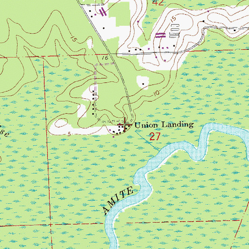 Topographic Map of Union Landing, LA