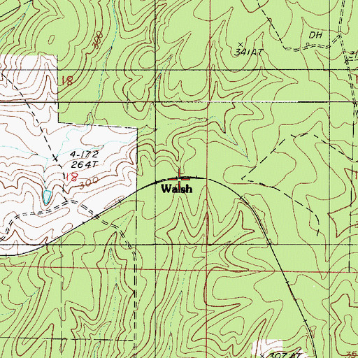 Topographic Map of Walsh, LA