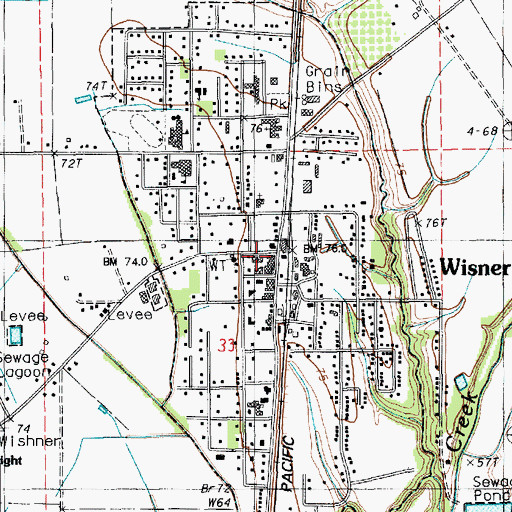 Topographic Map of Wisner, LA