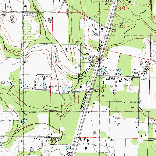 Topographic Map of Wallis Branch, LA